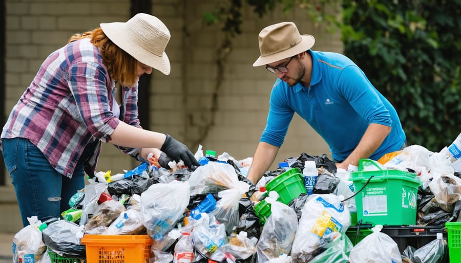 Diverse group of Australians participating in community recycling activities