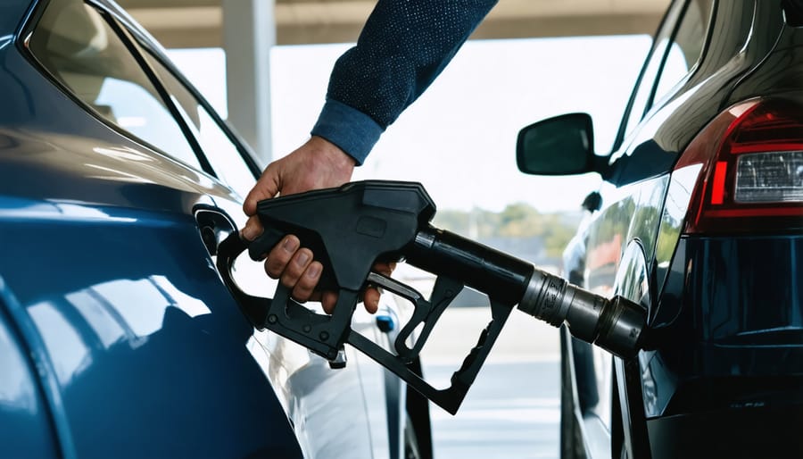 Close-up of fuel pump display showing fuel cost