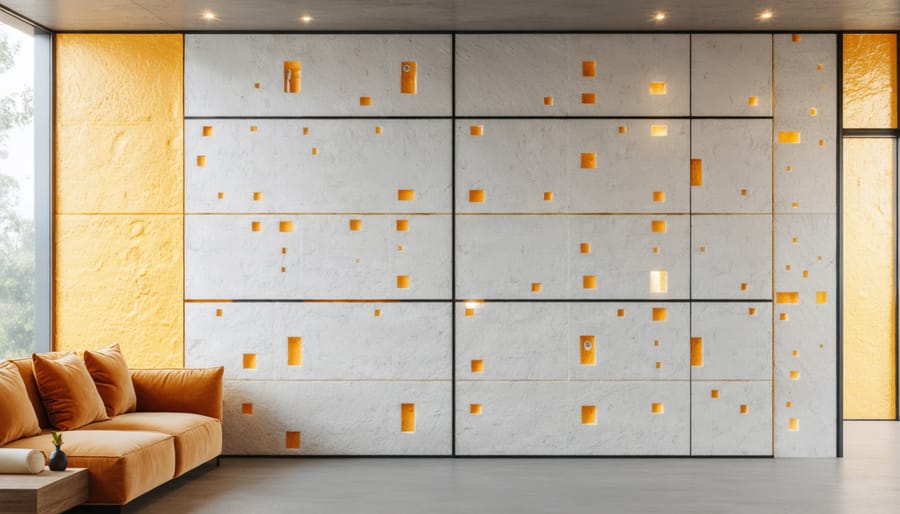 Construction worker installing high-grade insulation batts in timber-framed wall cavity