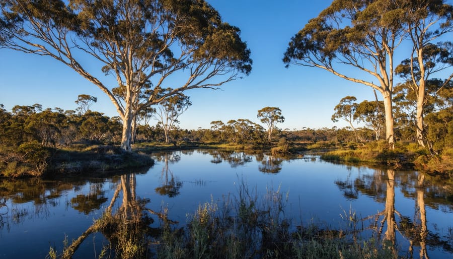 Industrial pollution contrasting with natural Australian bushland