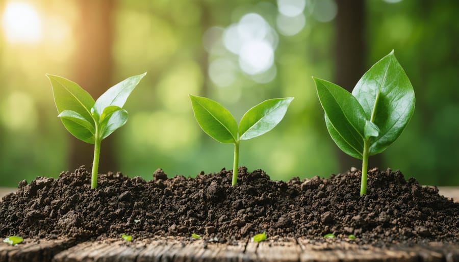 Business professionals shaking hands in sustainable office environment representing partnership agreement