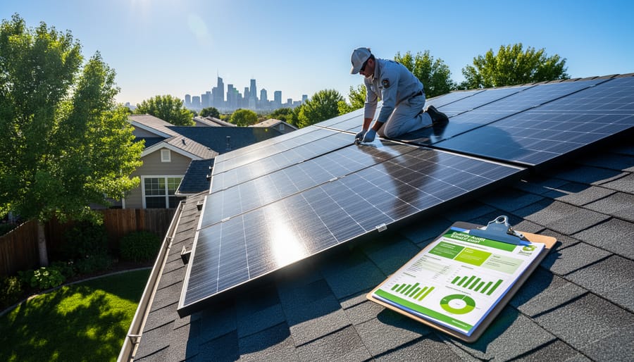Residential solar panel installation on Australian suburban home roof