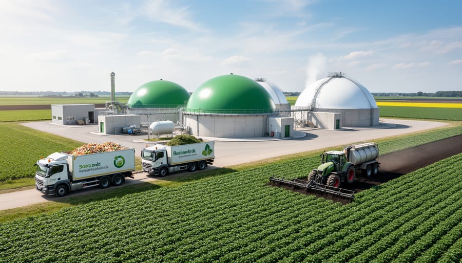 Industrial anaerobic digestion tanks at Australian waste-to-energy facility