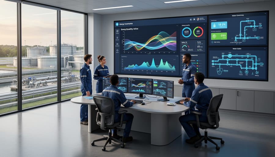 Water utility operator using digital monitoring system for energy and water optimization