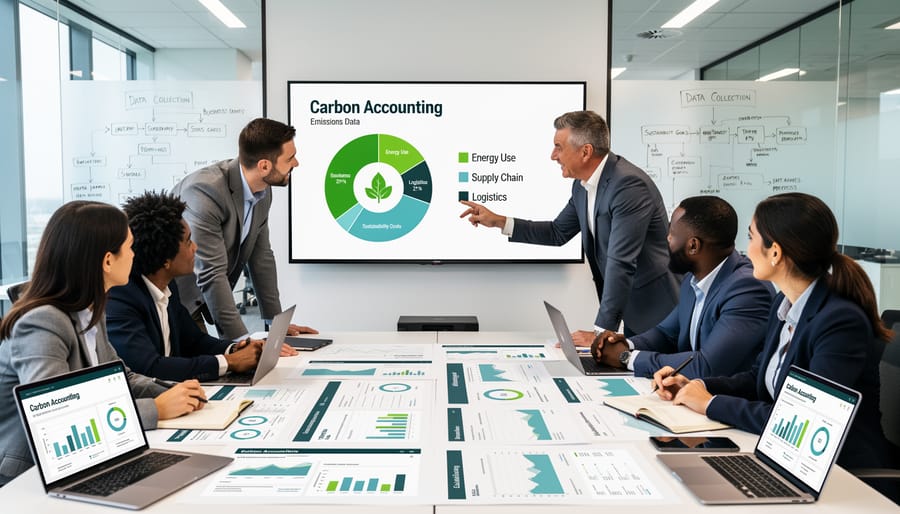 Australian SME team collaborating on carbon accounting implementation